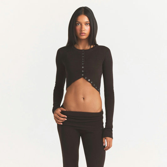rounded cropped cardigan