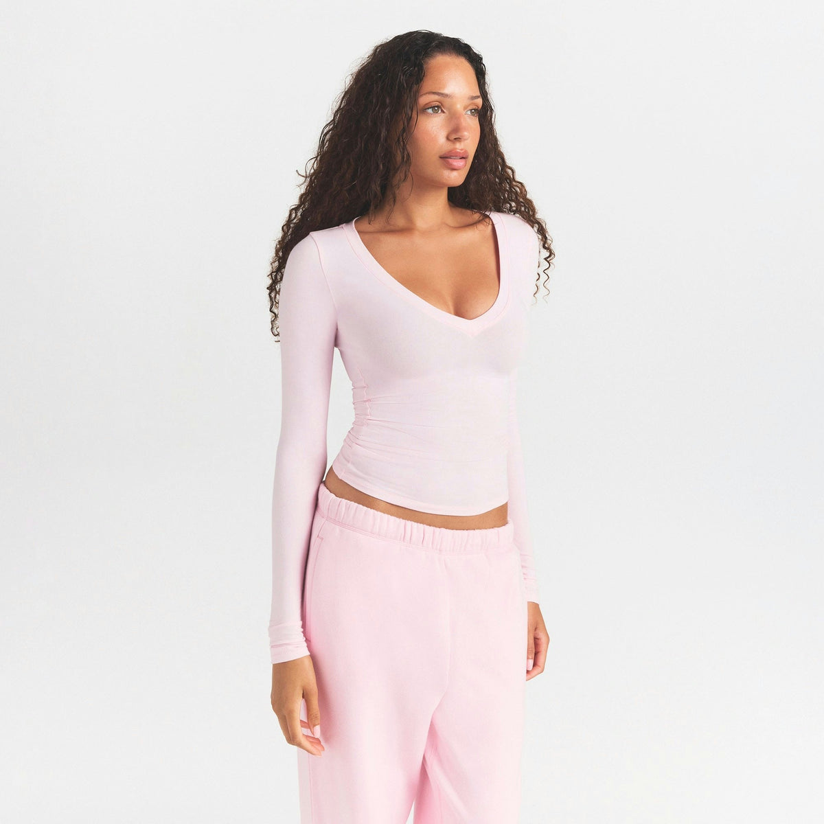 v neck long sleeve top