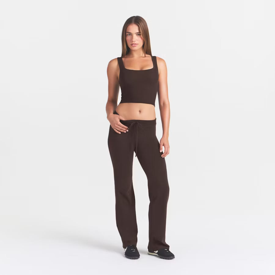 COTTON JERSEY straight leg pant