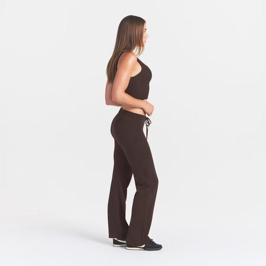 COTTON JERSEY straight leg pant