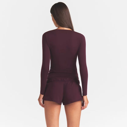 scoop neck long sleeve top