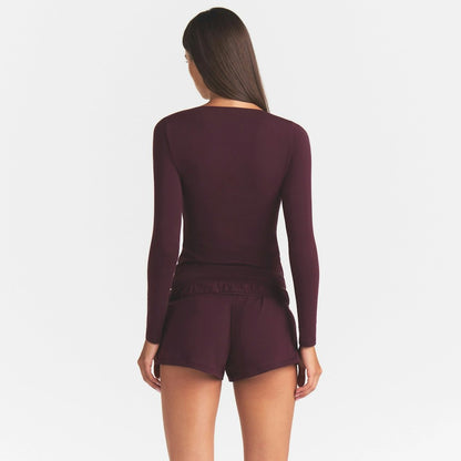 scoop neck long sleeve top
