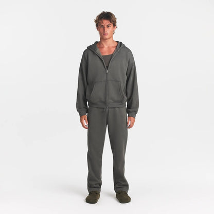mens relaxed zip up hoodie