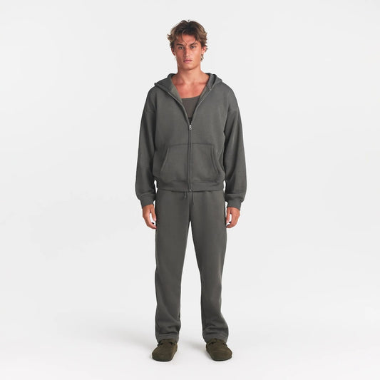 mens relaxed zip up hoodie