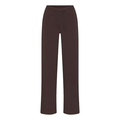 COTTON JERSEY straight leg pant