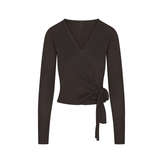 ESSENTIAL KNIT wrap sweater