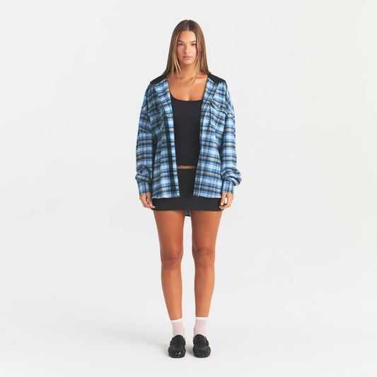 outdoor flannel oversized hooded shirt