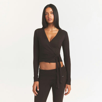 ESSENTIAL KNIT wrap sweater