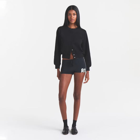 COTTON FLEECE shrunken cardigan