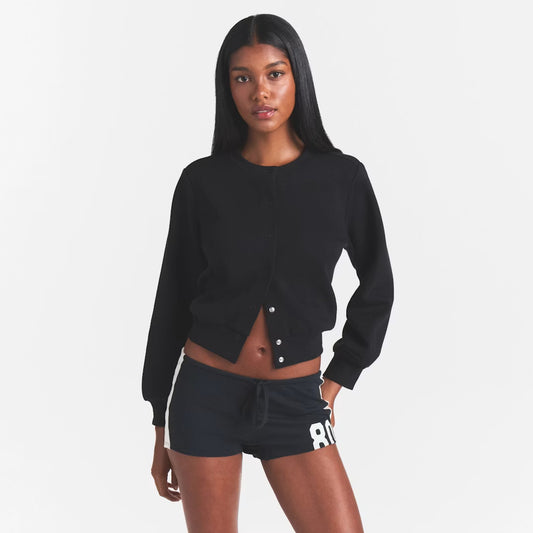 COTTON FLEECE shrunken cardigan