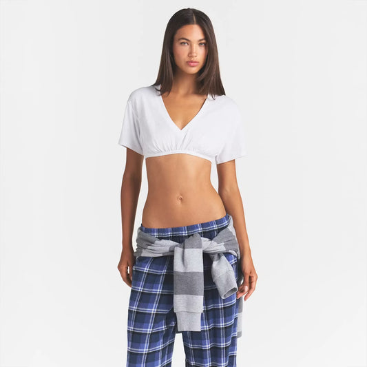 super cropped v-neck t-shirt
