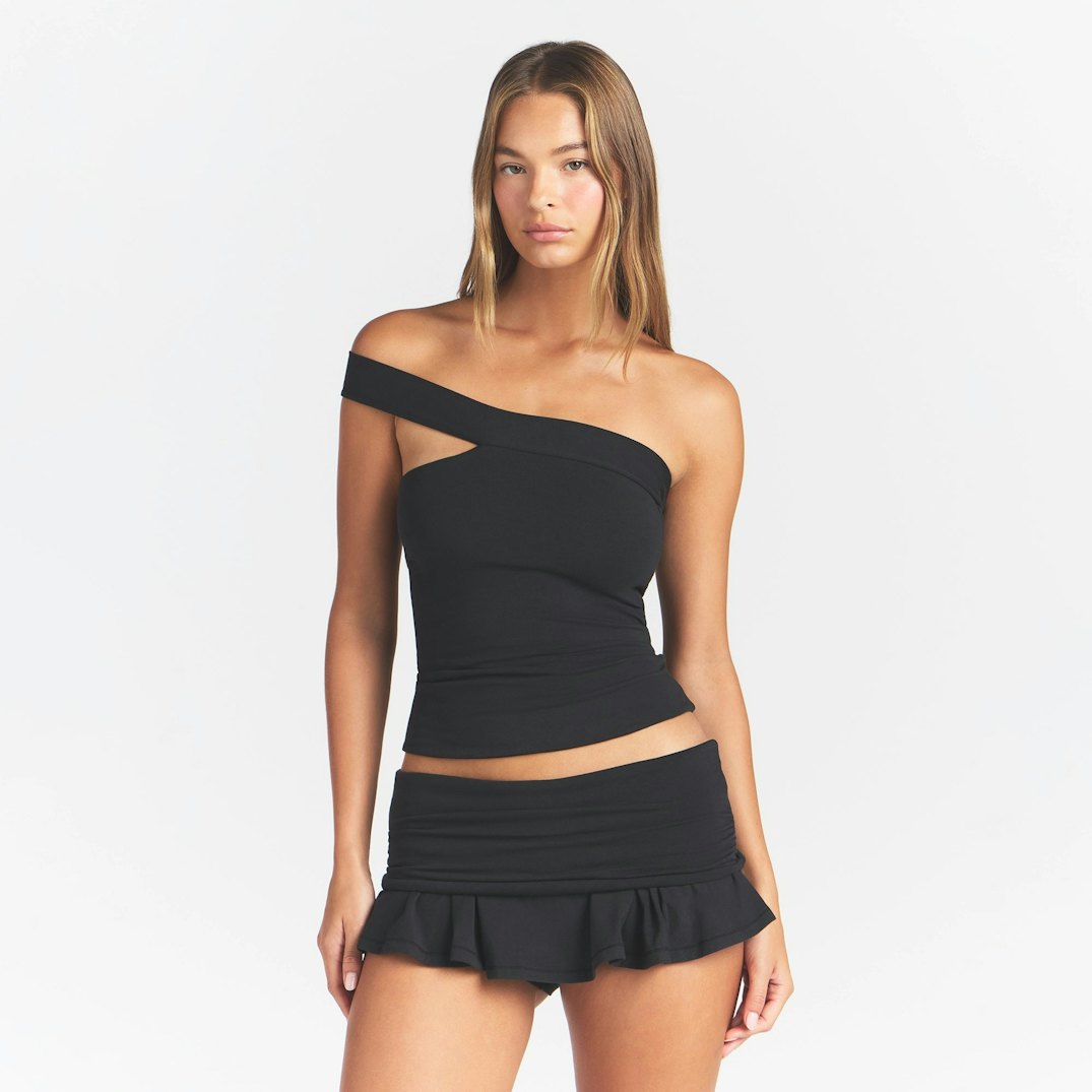 COTTON JERSEY asymmetrical top
