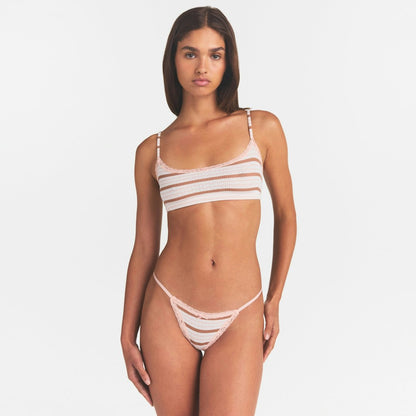 pointelle lace string thong